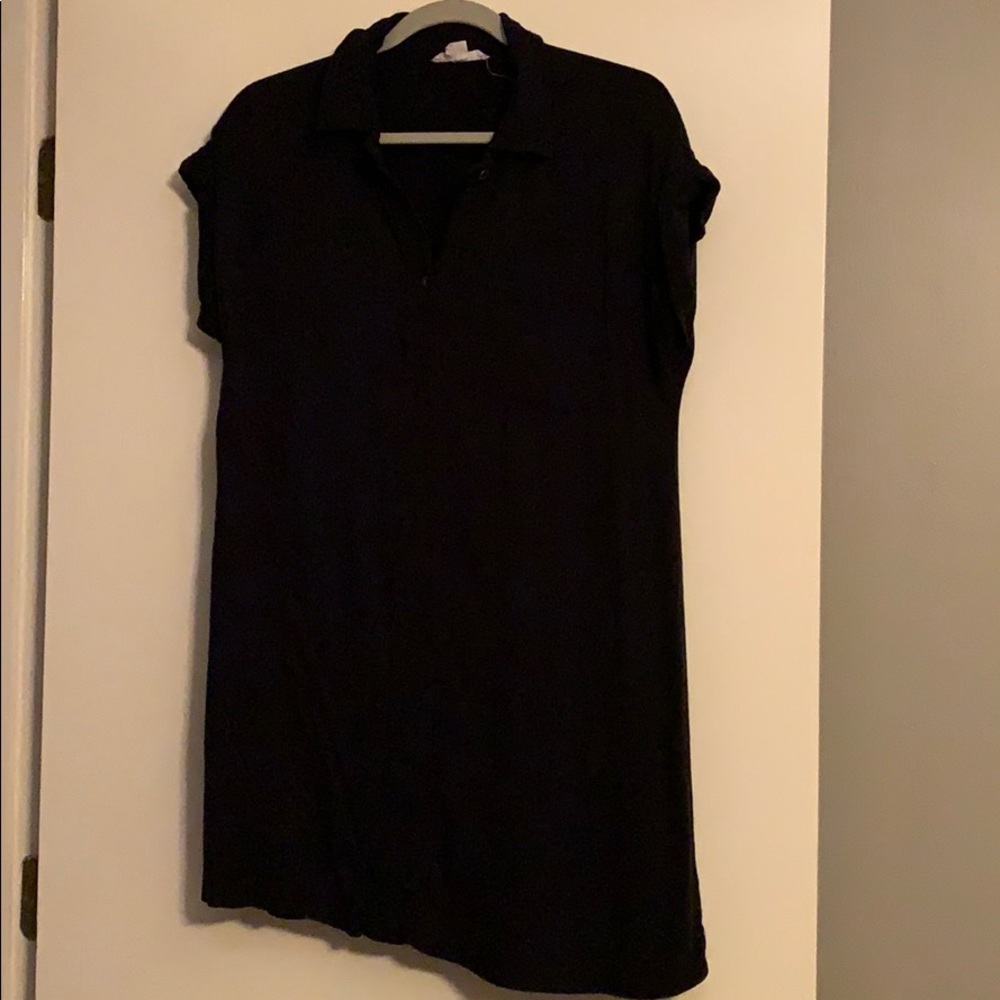 Black Casual Dress with front pocket